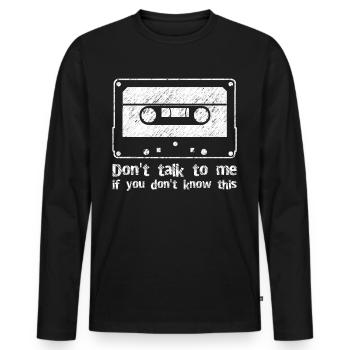 Cassettes 80s 90s Mixtape Cassette - Männer Premium Bio Langarmshirt - Schwarz - Vorne - Nico (187cm)