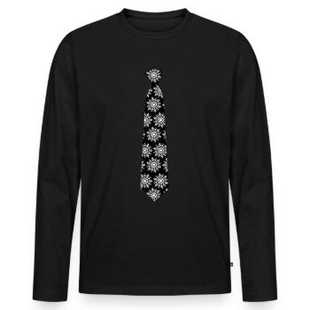 Snowflake Tie with Snowflakes - Männer Premium Bio Langarmshirt - Schwarz - Vorne - Nico (187cm)