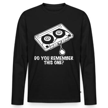 Cassette Cassettes 90s 80s - Männer Premium Bio Langarmshirt - Schwarz - Vorne - Nico (187cm)