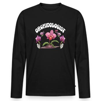 Orchid Whisperer Planzen Freund Orchideen - Männer Premium Bio Langarmshirt - Schwarz - Vorne - Nico (187cm)