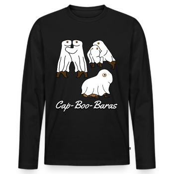 Capybaras Ghosts Capybara - Männer Premium Bio Langarmshirt - Schwarz - Vorne - Nico (187cm)