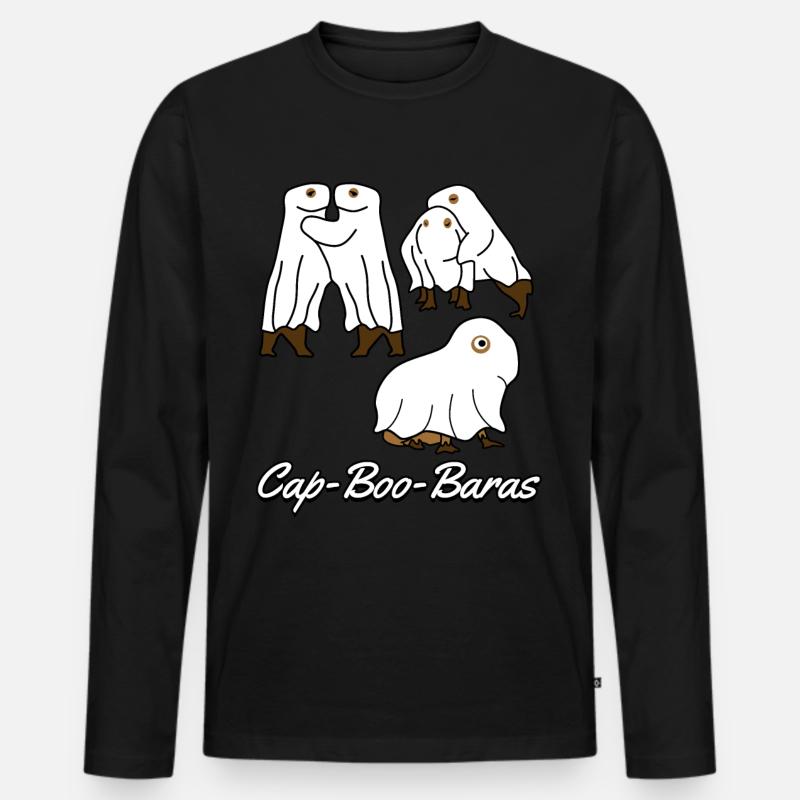 Capybaras Ghosts Capybara - Männer Premium Bio Langarmshirt - Schwarz