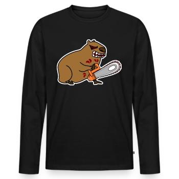 Capybaras Evil Capybara - Männer Premium Bio Langarmshirt - Schwarz - Vorne - Nico (187cm)