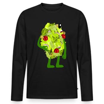 Salad Salads Circle Game Vegan - Men's Premium Organic Long Sleeve Shirt - black - Front - Nico (187cm)