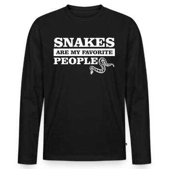 Serpent Blague Reptiles Serpents - T-shirt manches longues Premium bio Homme - noir - Devant - Nico (187cm)