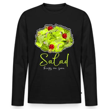 Salad Vegan Vegetarian Salads - Männer Premium Bio Langarmshirt - Schwarz - Vorne - Nico (187cm)
