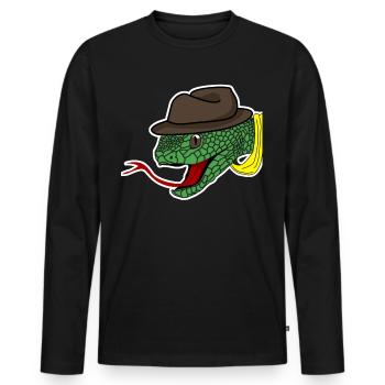 Serpent avec Cap Reptiles Serpents - T-shirt manches longues Premium bio Homme - noir - Devant - Nico (187cm)