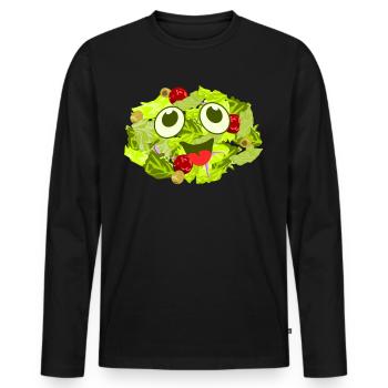 Salad Cute Salads Vegan - Männer Premium Bio Langarmshirt - Schwarz - Vorne - Nico (187cm)