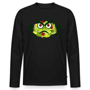 Salad Grumpy Salads Vegan Vegetarian - Männer Premium Bio Langarmshirt - Schwarz - Vorne - Nico (187cm)