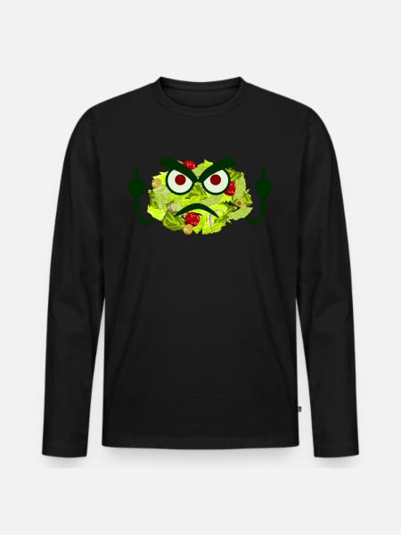 Salad Grumpy Salads Vegan Vegetarian - Men's Premium Organic Long Sleeve Shirt - black