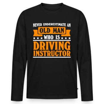 Driving Instructor Driving School - Men's Premium Organic Long Sleeve Shirt - black - Front - Nico (187cm)