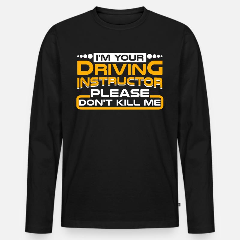 Driving School Driving Instructor - Männer Premium Bio Langarmshirt - Schwarz