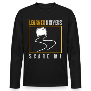 Moniteur d’auto-école Apprenti conducteur - T-shirt manches longues Premium bio Homme - noir - Devant - Nico (187cm)
