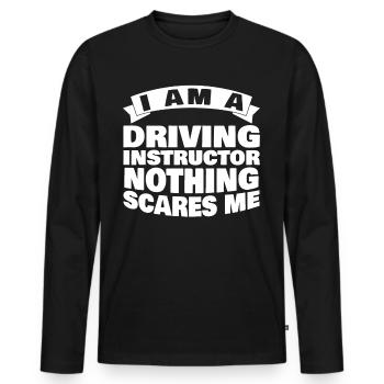Instructeur d’auto-école Joke Apprenti conducteur - T-shirt manches longues Premium bio Homme - noir - Devant - Nico (187cm)