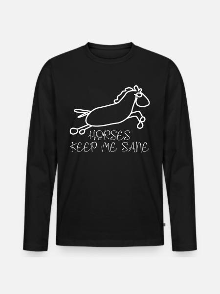 Chevaux Équitation - T-shirt manches longues Premium bio Homme - noir