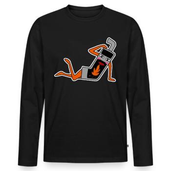 Cuisinière Four Bois De Chauffage Blague Cheminée - T-shirt manches longues Premium bio Homme - noir - Devant - Nico (187cm)