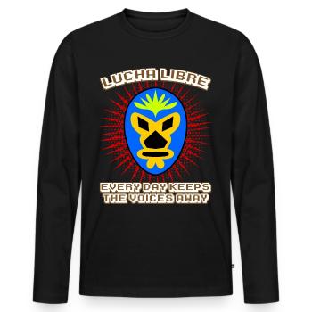 Lucha Libre Masks Mask Wrestling - Men's Premium Organic Long Sleeve Shirt - black - Front - Nico (187cm)
