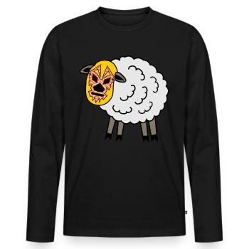 Lucha Libre Sheep Wrestling - Männer Premium Bio Langarmshirt - Schwarz - Vorne - Nico (187cm)