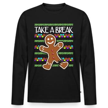 Gingerbread Man Baking - Männer Premium Bio Langarmshirt - Schwarz - Vorne - Nico (187cm)