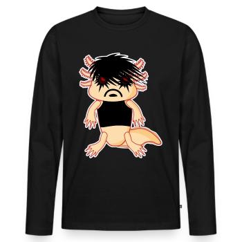 Goth Axolotl Gothique Occulte Grunge - T-shirt manches longues Premium bio Homme - noir - Devant - Nico (187cm)