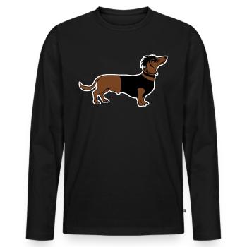 Goth Teckel Gothique - T-shirt manches longues Premium bio Homme - noir - Devant - Nico (187cm)
