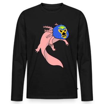Lucha Libre Axolotl Luchador - T-shirt manches longues Premium bio Homme - noir - Devant - Nico (187cm)