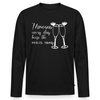 Mimosa Brunch Joke Mimosas - Men's Premium Organic Long Sleeve Shirt - black - Front - Nico (187cm)