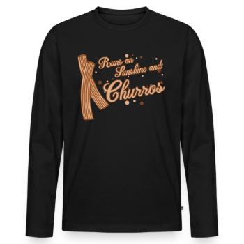 Churros Sunshine Churrería - T-shirt manches longues Premium bio Homme - noir - Devant - Nico (187cm)