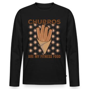 Churros Joke Churrería - T-shirt manches longues Premium bio Homme - noir - Devant - Nico (187cm)