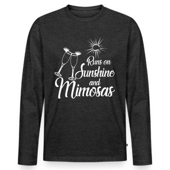 Mimosa Brunch Mimosas - Männer Premium Bio Langarmshirt - Anthrazit meliert - Vorne - Nico (187cm)