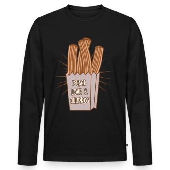 Churrería Churros - T-shirt manches longues Premium bio Homme - noir - Devant - Nico (187cm)
