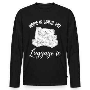 Vacation Luggage Suitcase Travel - Men's Premium Organic Long Sleeve Shirt - black - Front - Nico (187cm)