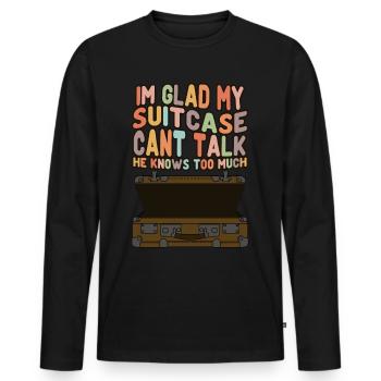 Suitcase Luggage Tavelling - Men's Premium Organic Long Sleeve Shirt - black - Front - Nico (187cm)
