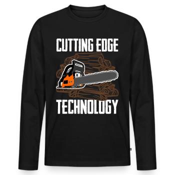 Chain Saw Lumberjack Chainsaw - Men's Premium Organic Long Sleeve Shirt - black - Front - Nico (187cm)