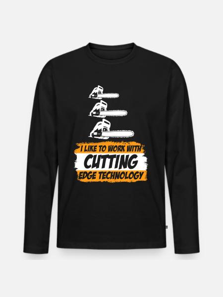 Chainsaw Chain Saw Lumberjack - Men's Premium Organic Long Sleeve Shirt - black