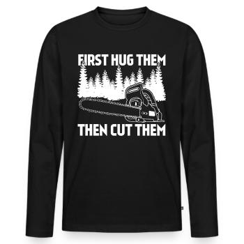 Chainsaws Chainsaw fire wood Chain Saw - Men's Premium Organic Long Sleeve Shirt - black - Front - Nico (187cm)
