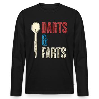 Fléchettes et pets Jeu de fléchettes pour joueur de fléchettes - T-shirt manches longues Premium bio Homme - noir - Devant - Nico (187cm)