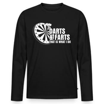 Fléchettes et pets Jeu de fléchettes Joueur de fléchettes - T-shirt manches longues Premium bio Homme - noir - Devant - Nico (187cm)