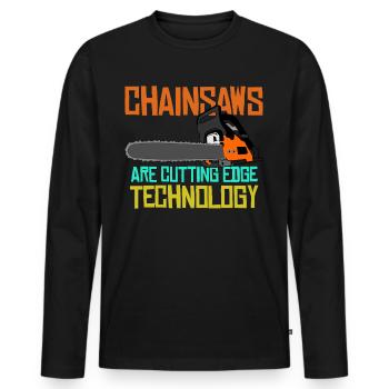 Chainsaws Chain Saw Chainsaw - Men's Premium Organic Long Sleeve Shirt - black - Front - Nico (187cm)