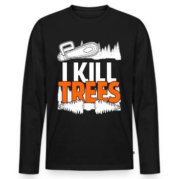 Chainsaws Chainsaw Chain Saw fire wood - Men's Premium Organic Long Sleeve Shirt - black - Front - Nico (187cm)