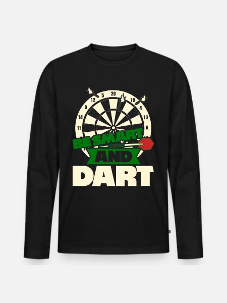 Darts Dartboard Funny Dart Player - Premium økologisk langærmet T-shirt til mænd - sort