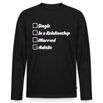 Blague Autiste Autisme Autiste - T-shirt manches longues Premium bio Homme - noir - Devant - Nico (187cm)