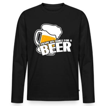 Brassage de bière Brasserie à domicile Bière artisanale - T-shirt manches longues Premium bio Homme - noir - Devant - Nico (187cm)