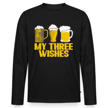 Bière Brasserie artisanale Brasserie artisanale Brasserie artisanale - T-shirt manches longues Premium bio Homme - noir - Devant - Nico (187cm)