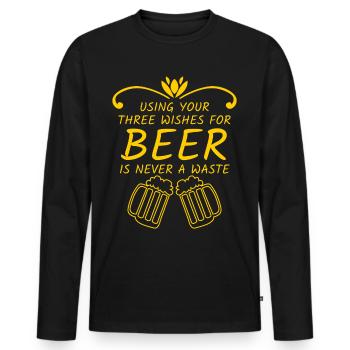 Home Brewery Craft Beer Brewing - Men's Premium Organic Long Sleeve Shirt - black - Front - Nico (187cm)