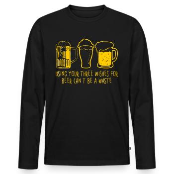 Craft Beer Brewing Home Brewery - Men's Premium Organic Long Sleeve Shirt - black - Front - Nico (187cm)
