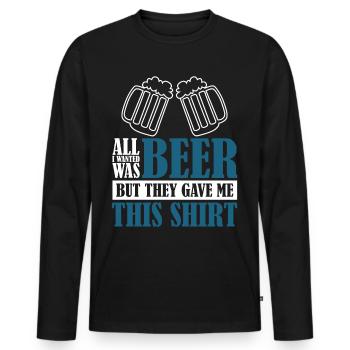 Beer Brewing Home Brewery - Männer Premium Bio Langarmshirt - Schwarz - Vorne - Nico (187cm)