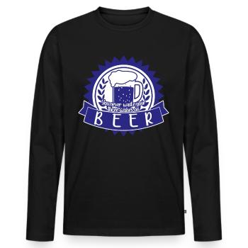 Beer Craft Home Brewery Beer Brewing - Men's Premium Organic Long Sleeve Shirt - black - Front - Nico (187cm)