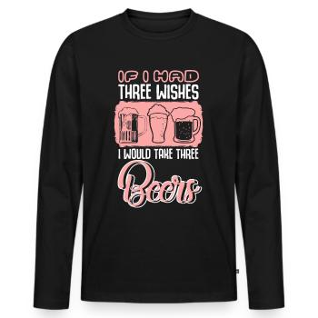 Bière artisanale Brasserie à domicile Brassage de bière - T-shirt manches longues Premium bio Homme - noir - Devant - Nico (187cm)