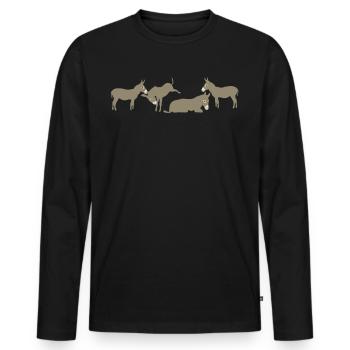 Ânes - T-shirt manches longues Premium bio Homme - noir - Devant - Nico (187cm)